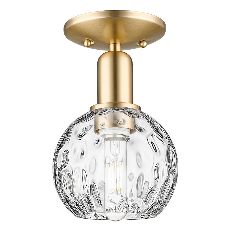 Innovations Lighting 716-1C-10-6 Athens Water Glass Semi-Flush Athens - Champagne Bronze / Clear Water Glass