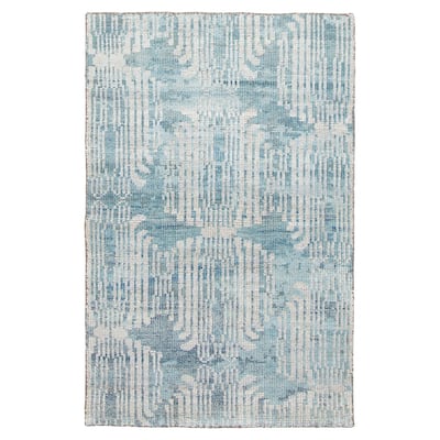 ECARPETGALLERY Hand-knotted Tangier Teal Wool Rug - 2'11 x 4'11