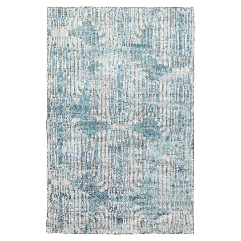 ECARPETGALLERY Hand-knotted Tangier Teal Wool Rug - 2'11 x 4'11