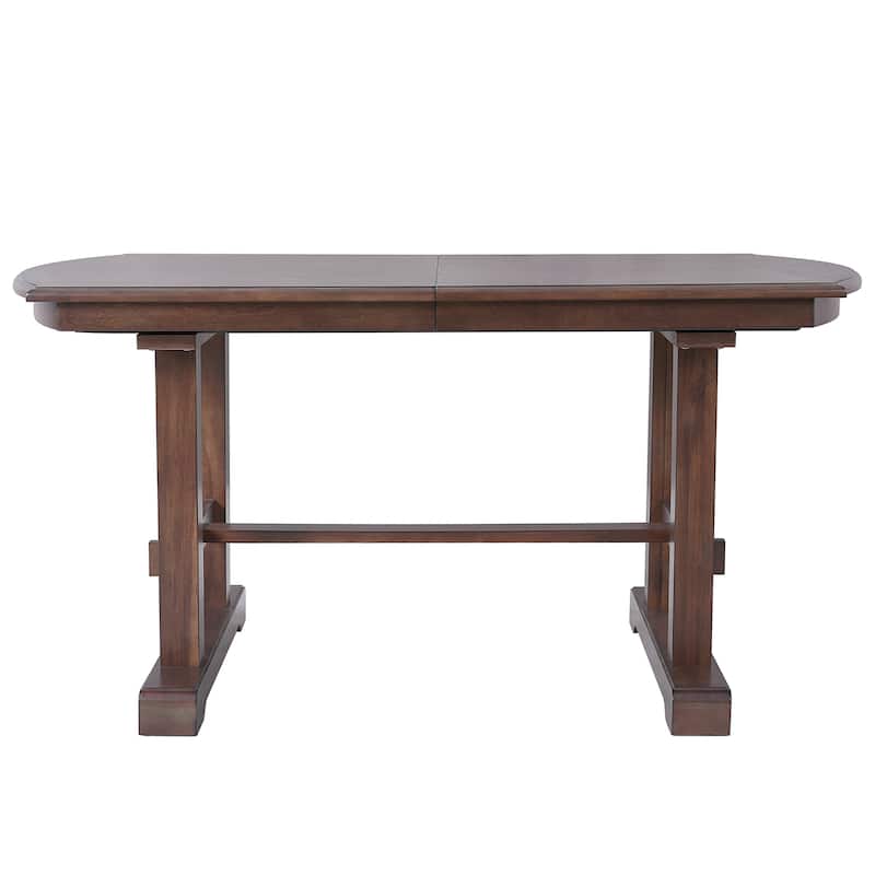 60" to 78" Wooden Extendable Dining Table, Kitchen Table with Removable Leaf, Ergonomic H-Leg Design