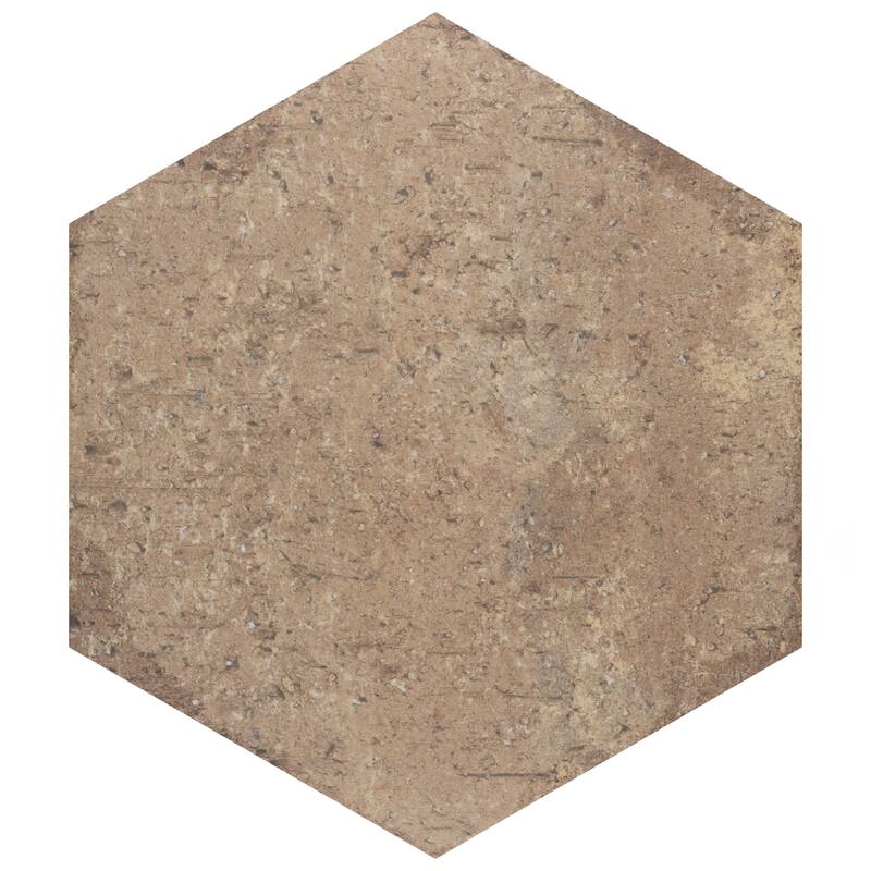 Merola Tile Brickyard Hex Beige 8-1/2" x 9-7/8" Porcelain Floor and Wall Tile