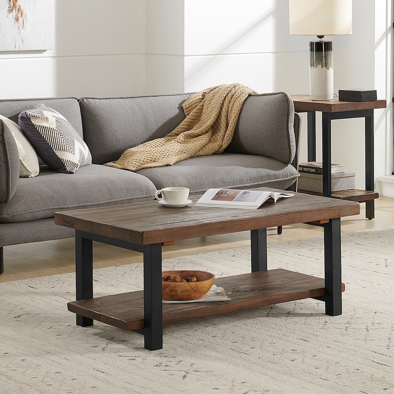 Carbon Loft Lawrence Reclaimed Solid Wood 42-inch Coffee Table - Brown