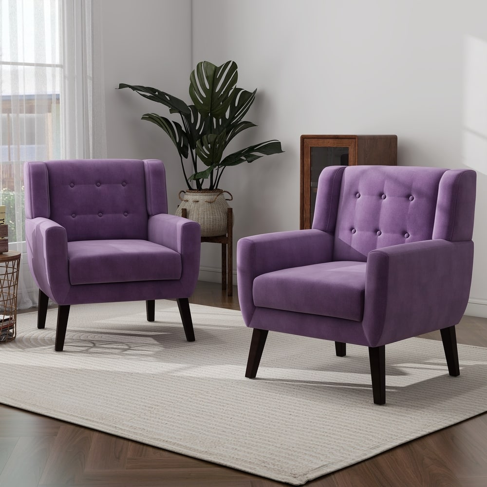 Set of 2 Velvet Upholstered Accent Chair (Set of 2)