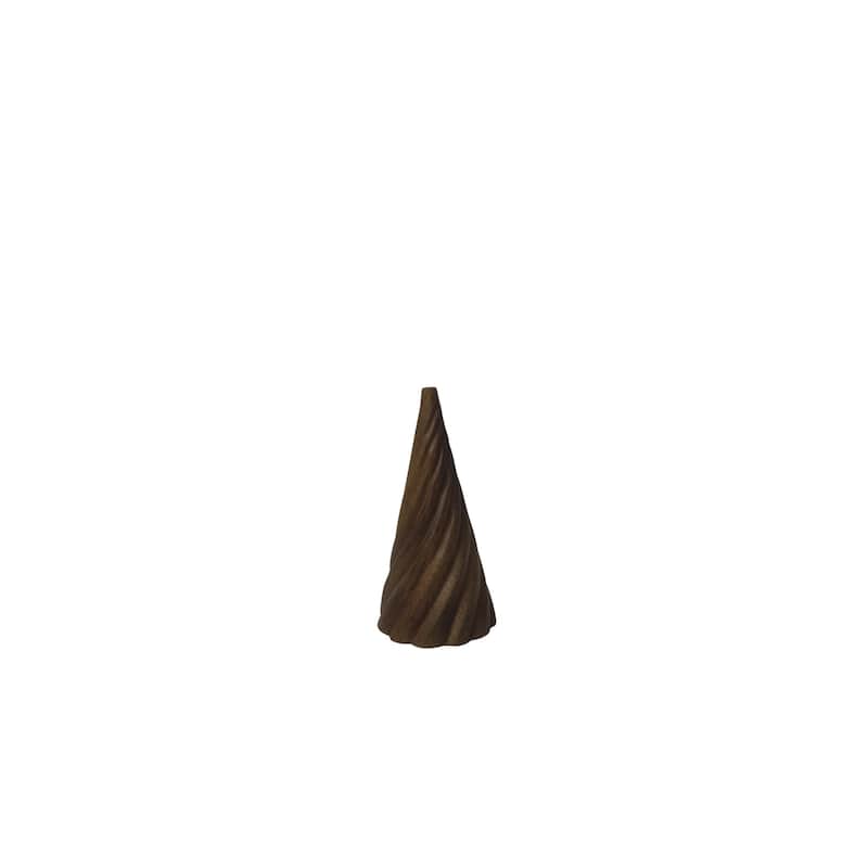 Medium Mango Wood Wavy Christmas Tree - 5.5" - Brown