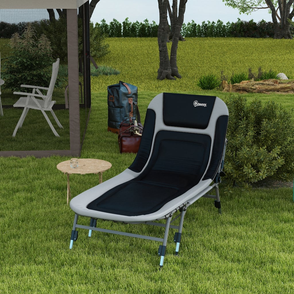 180 Adjustable Reclining Lounger with Soft Padded Cushions & Headrest