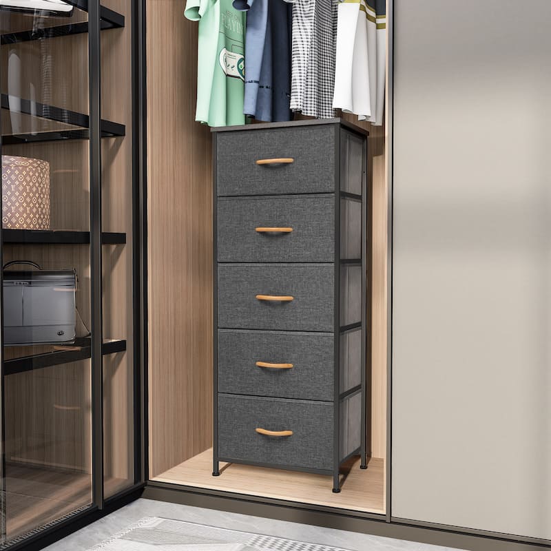 VredHom 5 Drawers Vertical Dresser Storage Tower