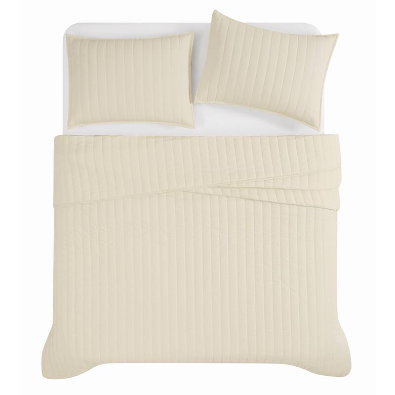 Brooklyn Loom Solid Cotton Percale Quilt Set