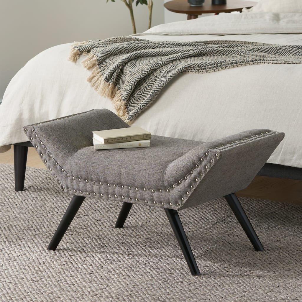 Accent Fabric Upholstered Ottoman for Bedroom or Living Room