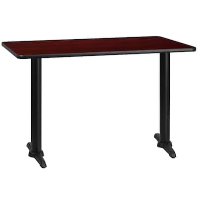 30'' x 48'' Rectangular Laminate Table Top with 5'' x 22'' Table Height Bases - 30"W x 48"D x 31.125"H - 30"W x 48"D x 31.125"H