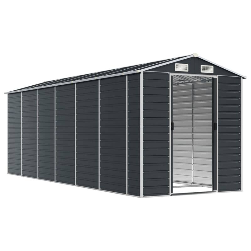 vidaXL Garden Shed Metal Outdoor Storage Shed Anthracite Galvanized Steel