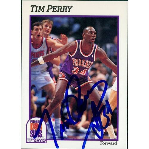 Shop Signed Perry Tim Phoenix Suns 1991 Nba Hoops Basketball Card Autographed Free Shipping On Orders Over 45 Overstock 17690605