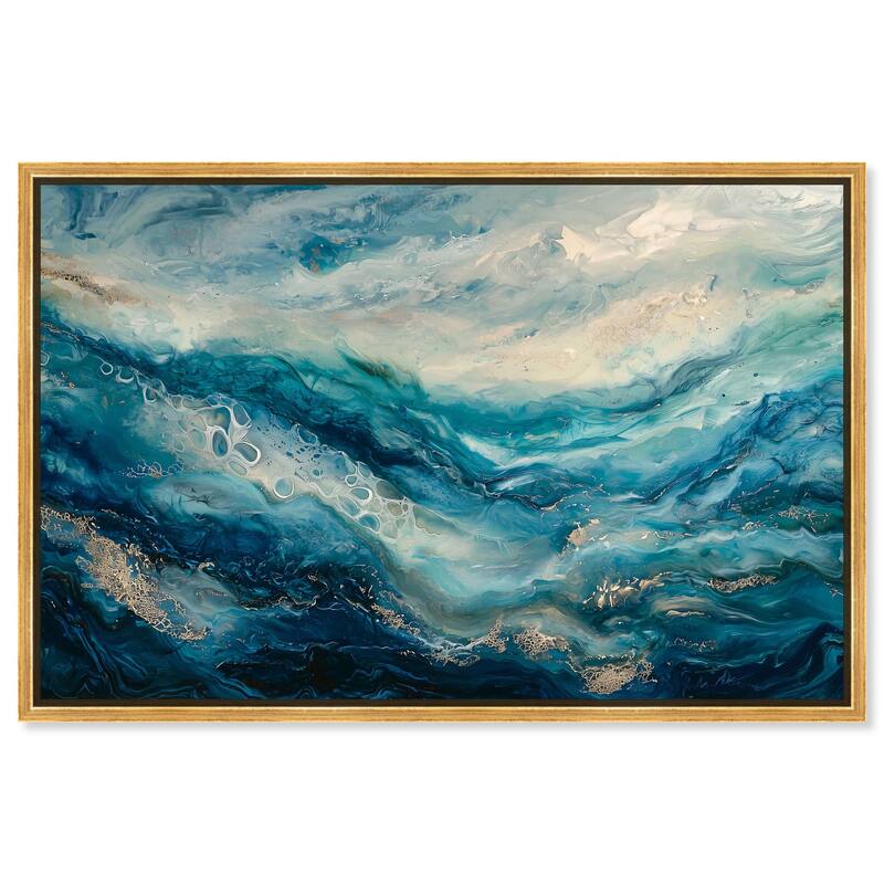 Jeweled Waters Canvas by Art Remedy - Gold - 36" x 24"