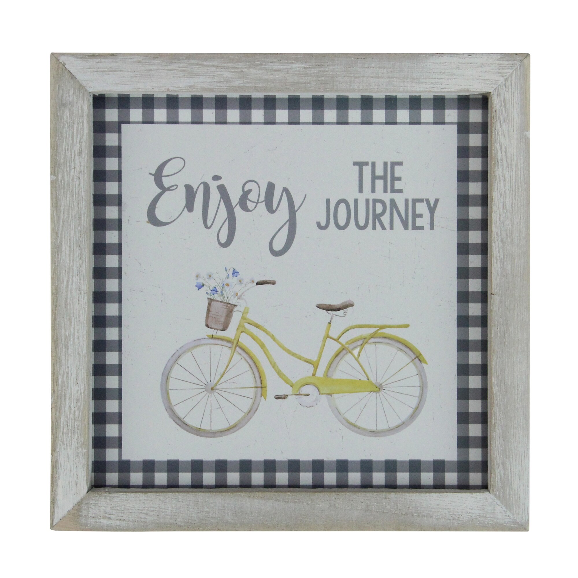 Shop 7 Yellow And White Vintage Bicycle Enjoy The Journey Gray