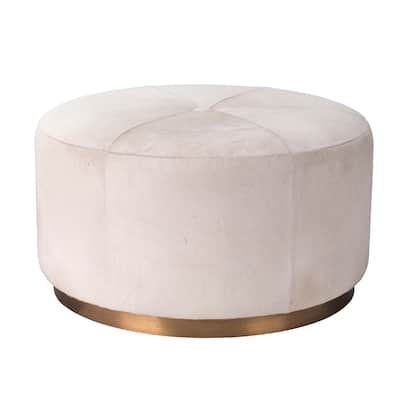 Jamie Young Thackery Hide On Roud Pouf, Large