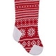 preview thumbnail 4 of 4, 21.5 RedWhite Knitted Snowflake Christmas Stocking with Fleece Cuff