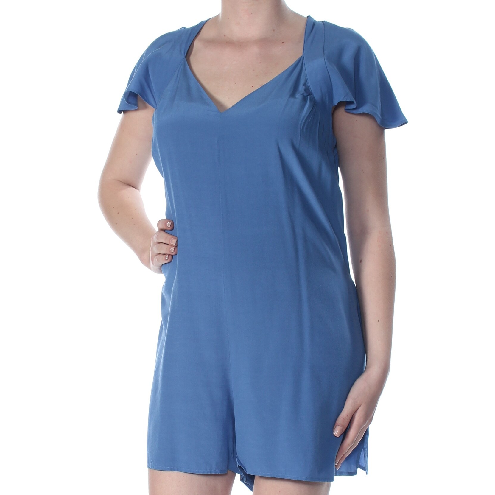 short sleeve v neck romper