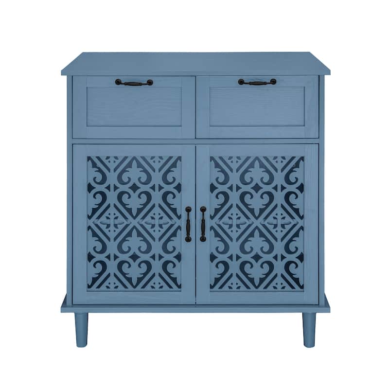 GDFStudio - Heritage Line American Style Wooden Storage Cabinet with 2 Doors and 2 Drawers