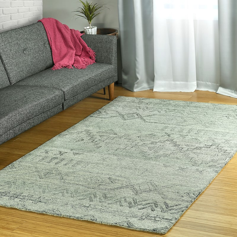 Casimir Handmade Wool Area Rug - 4' x 6' - silver