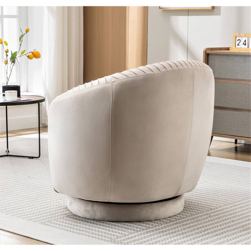 Small Milvo Velvet Swivel Barrel Chair