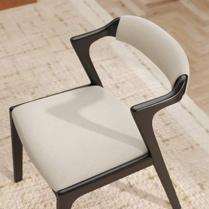 Roundhill Furniture Lavin Walnut Finish Upholstered Dining Chairs, Set of 2