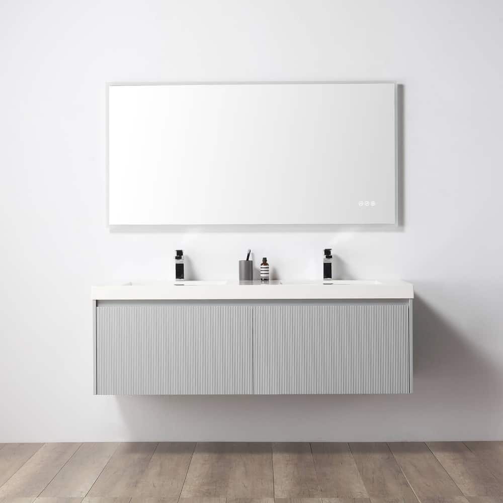 Blossom Positano Floating Bathroom Vanity with Side Cabinets and Sink