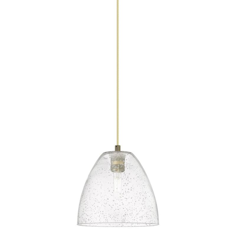 Innovations Lighting 434-1P-11-9 Crown Point Pendant Crown Point 9" - Brushed Brass / Seedy