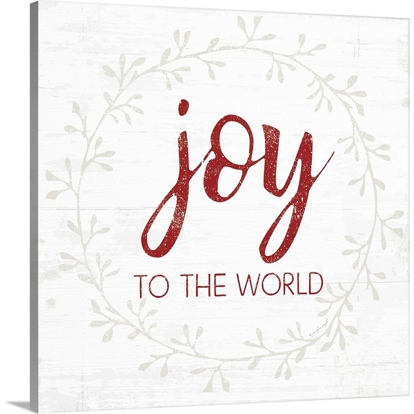 "Joy to the World - Red" Canvas Wall Art