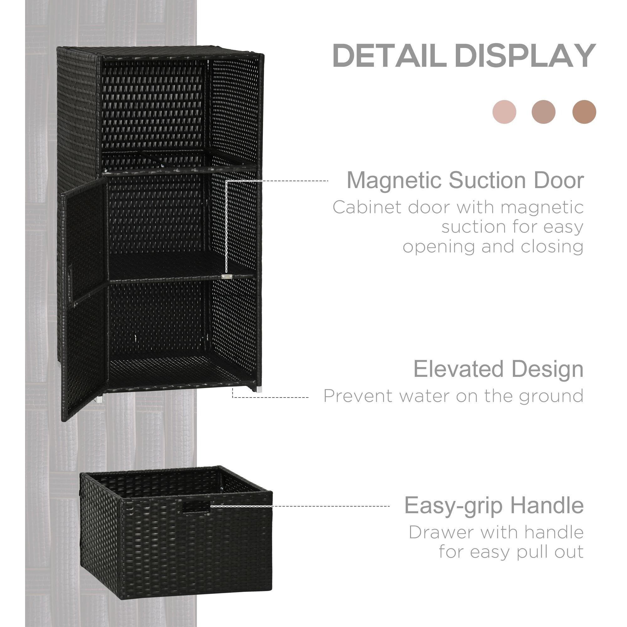 Outdoor pool store towel storage cabinet
