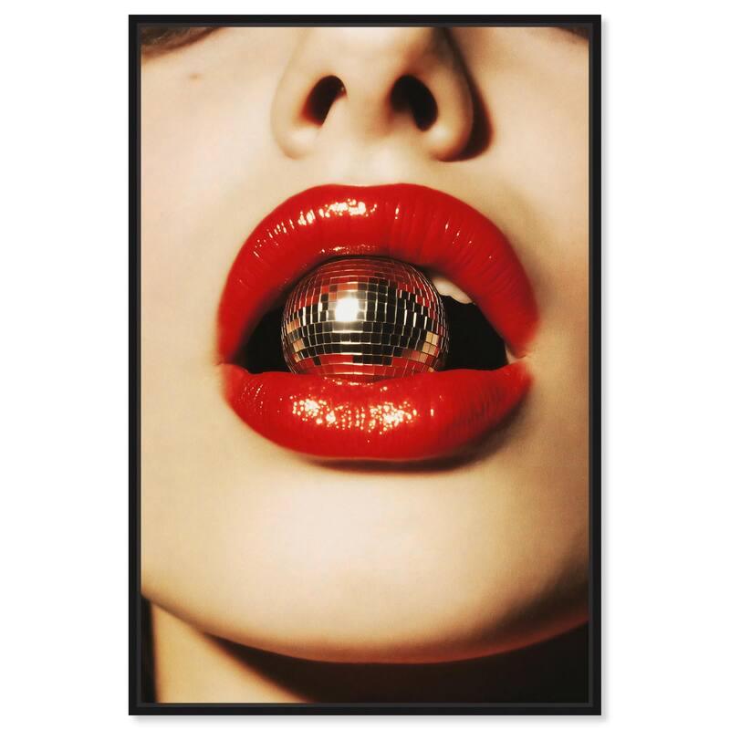 Disco Lips Canvas by Art Remedy - Black - 30" x 45"