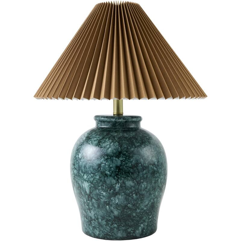 Livabliss Besson Traditional Accent Table Lamp - 22"H x 17"W x 17"D - Green/Gold