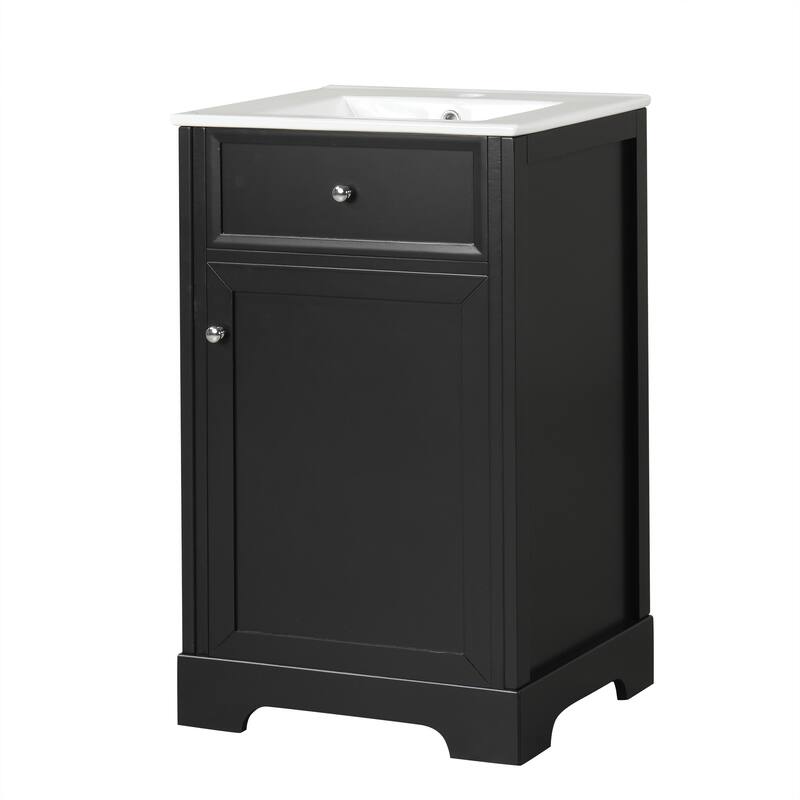 Roomfitters 20" Bathroom Vanity with Sink, Soft-Close Cabinet with Door Racks & Adjustable Shelf