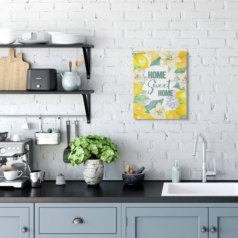 Stupell Home Sweet Home Summer Floral and Lemon Citrus Canvas Wall Art - Multi-Color