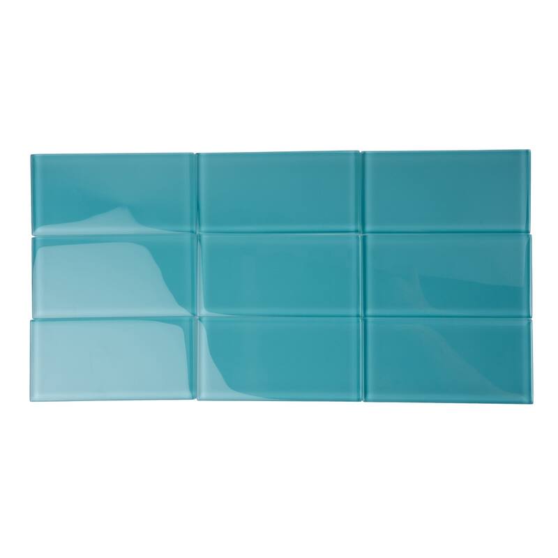Apollo tile 3" x 6" Colorway Glossy Sky Blue Glass Tile (5 sq ft/case) - 40 Pack