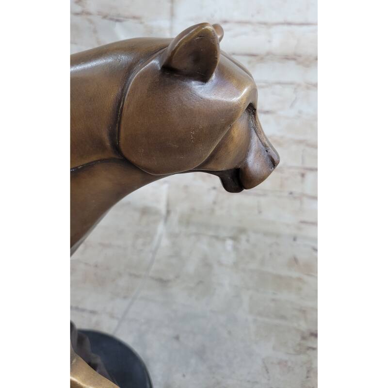 Limited Edition Marius Cougar Female Lion Bronze Sculpture Marble Statue Figurine