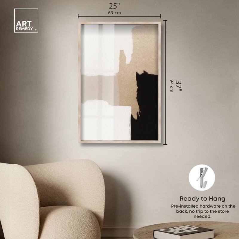 Beige and Black III Shadowbox by Art Remedy