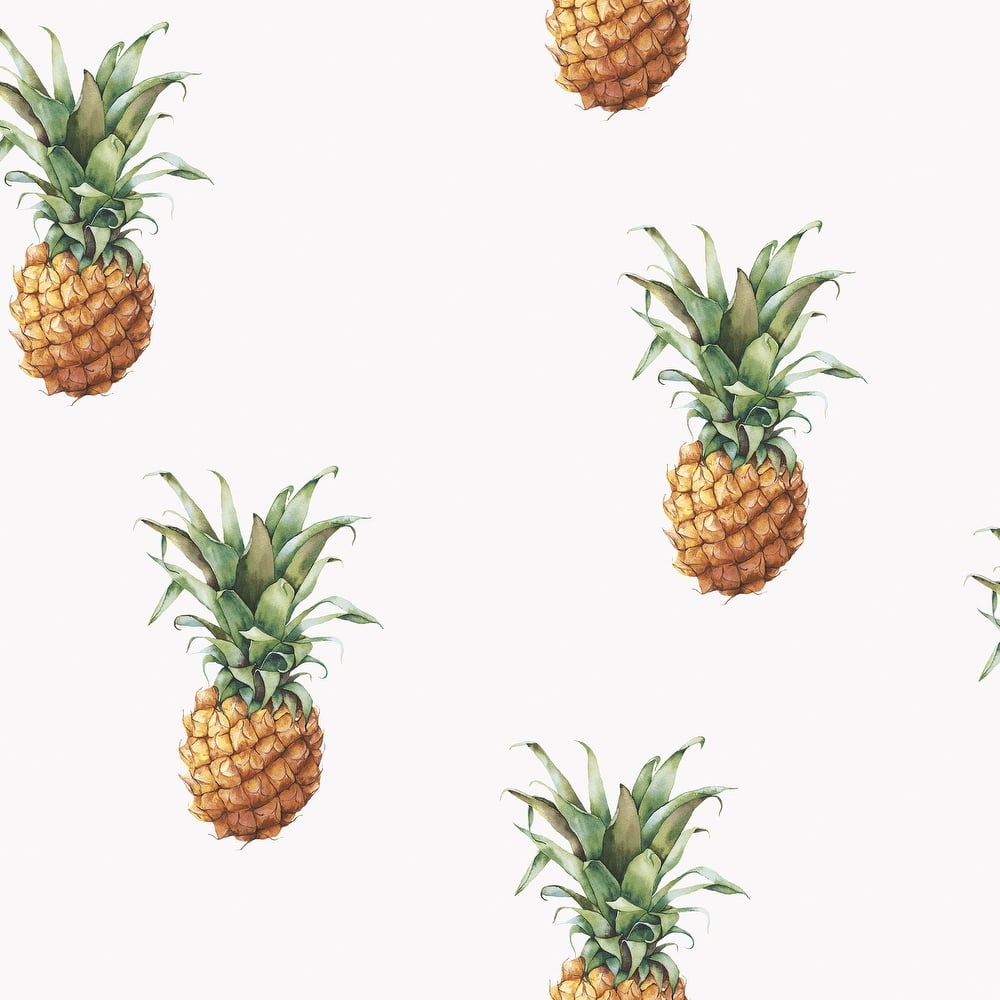 Galerie Wallcoverings Just Kitchens Pineapple Motif Vinyl on Non-woven Matte Wallpaper Roll