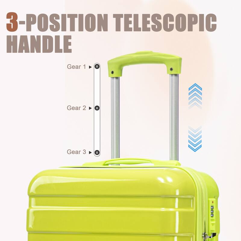 14In 20In 2 pcs in PC Spinner Wheel Luggage, Carry on Suitcase, With Gradient Color and Combination Lock
