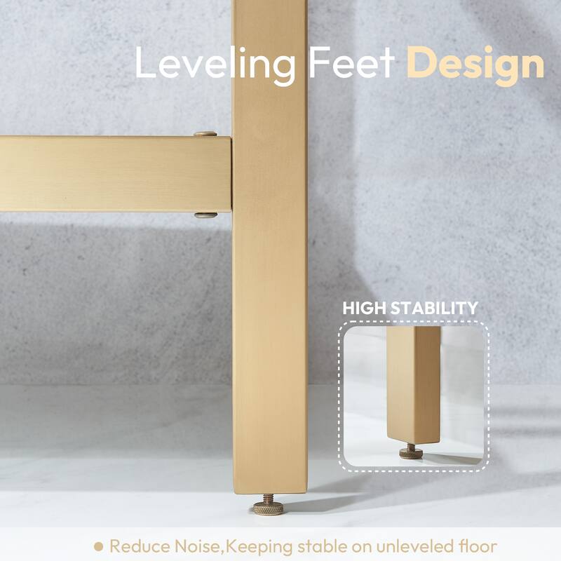 Ecija Bath Vanity, Metal Support with Composite Stone Top, no Mirror