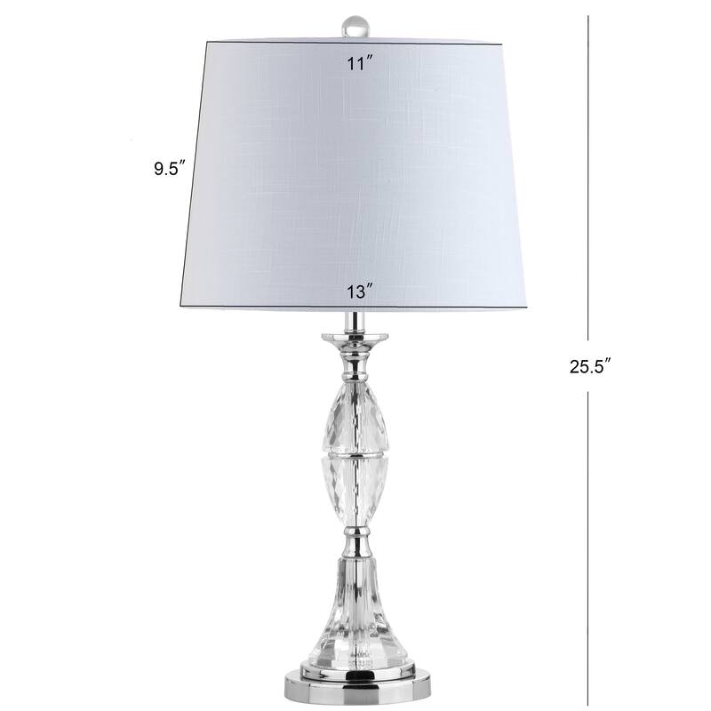 Cole 25.5" Crystal LED Table Lamp, Clear/Chrome (Set of 2) by JONATHAN Y