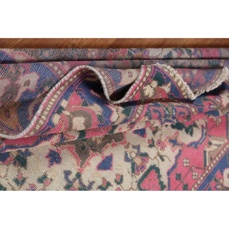 Pink Bakhtiari Persian Vintage Area Rug Hand-Knotted Wool Carpet - 4'10"x 9'6"