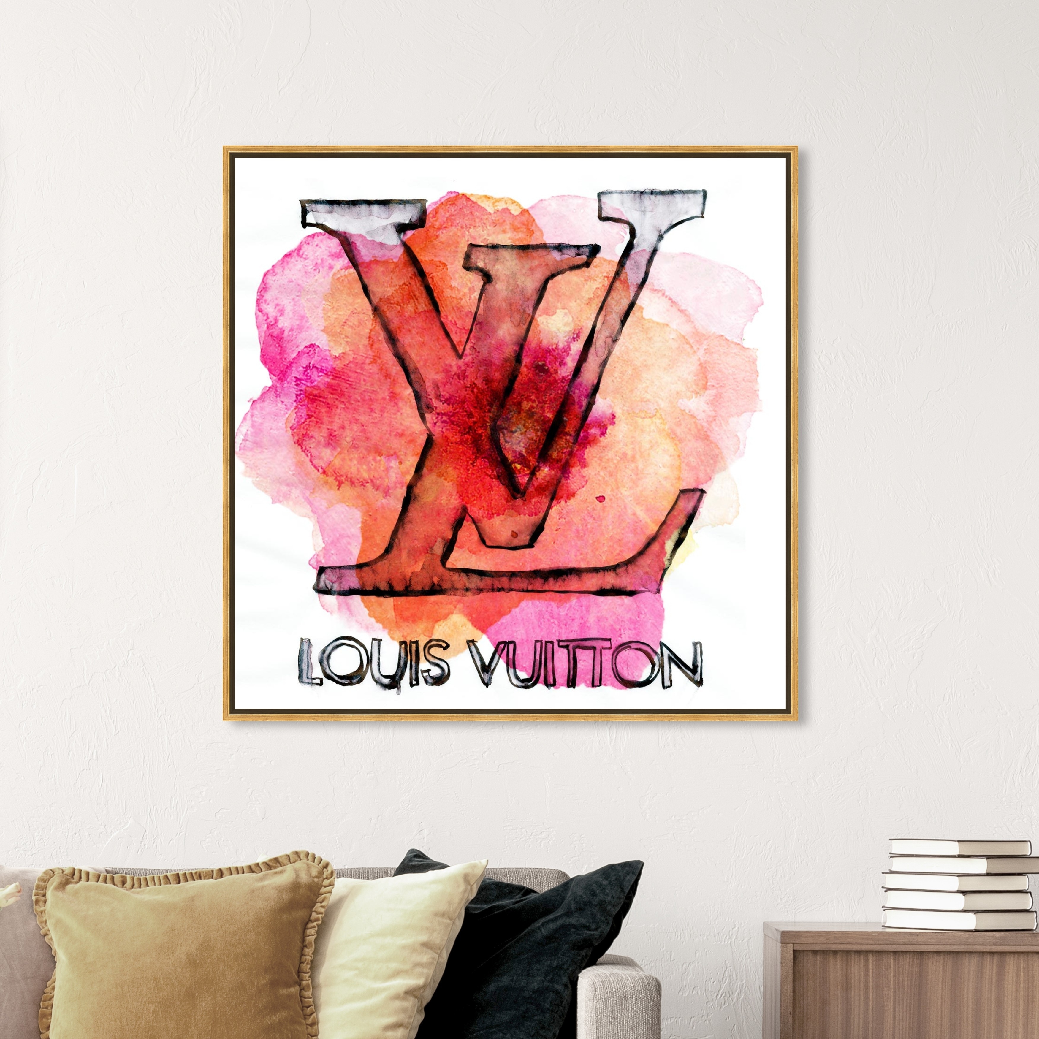 Oliver Gal 'LV Petals' Fashion and Glam Wall Art Framed Canvas