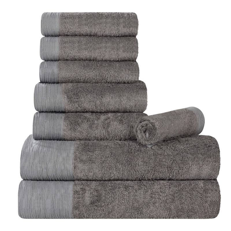 Superior Sierra Rayon From Bamboo Cotton Blend 8 Piece Bathroom Towel Set