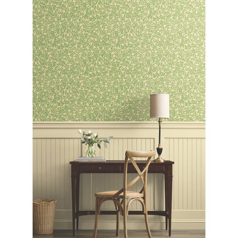Rifle Paper Co. Elodie Gold Petite Floral Premium Peel + Stick Wallpaper
