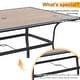preview thumbnail 10 of 11, Wood-look PVC Patio Dining Table Steel Large Rectangular Table with Umbrella Hole