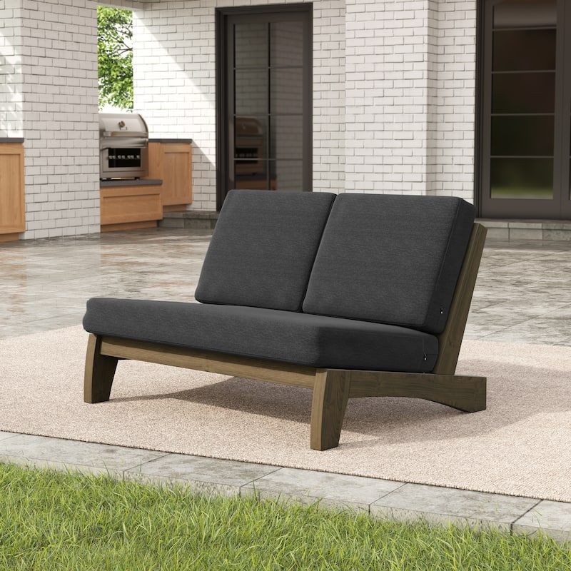 Sectional Wood Furniture 2 Seat Armless Patio Sofa