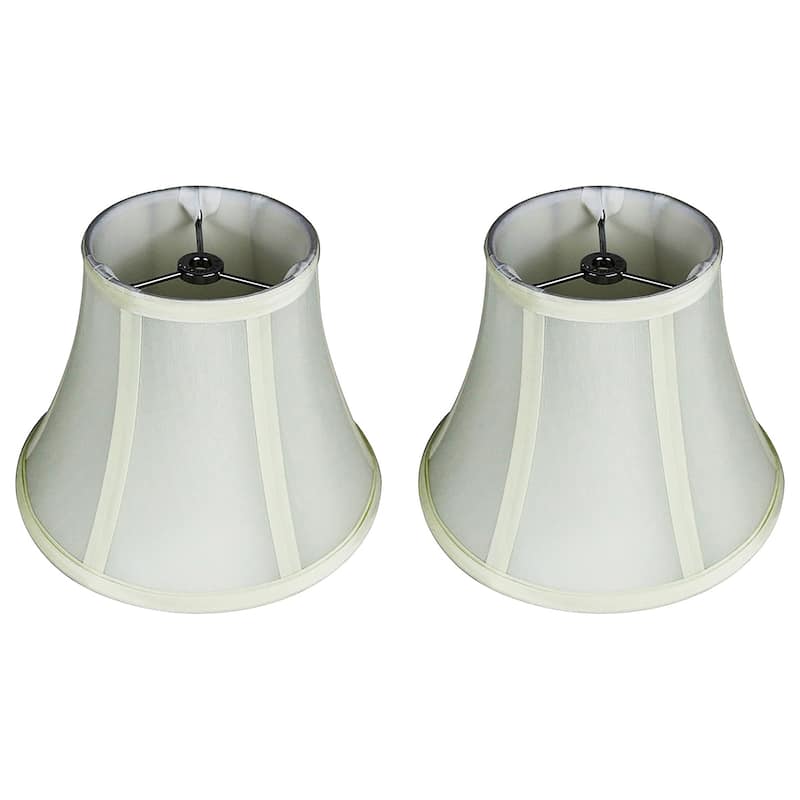 Faux Silk Bell Lamp Shade, 5 inch Top, 9 inch Bottom, 7 inch Slant - Set of 2 - Eggshell