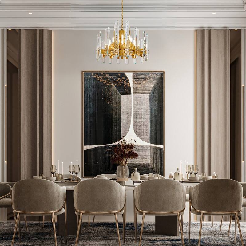 KAYLA 54in Modern Luxury Crystal Chandelier Lighting - LED Ceiling Light Fixture