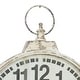 preview thumbnail 14 of 16, White Metal Distressed Pocket Watch Inspired Decorative Wall Clock with Black Accents