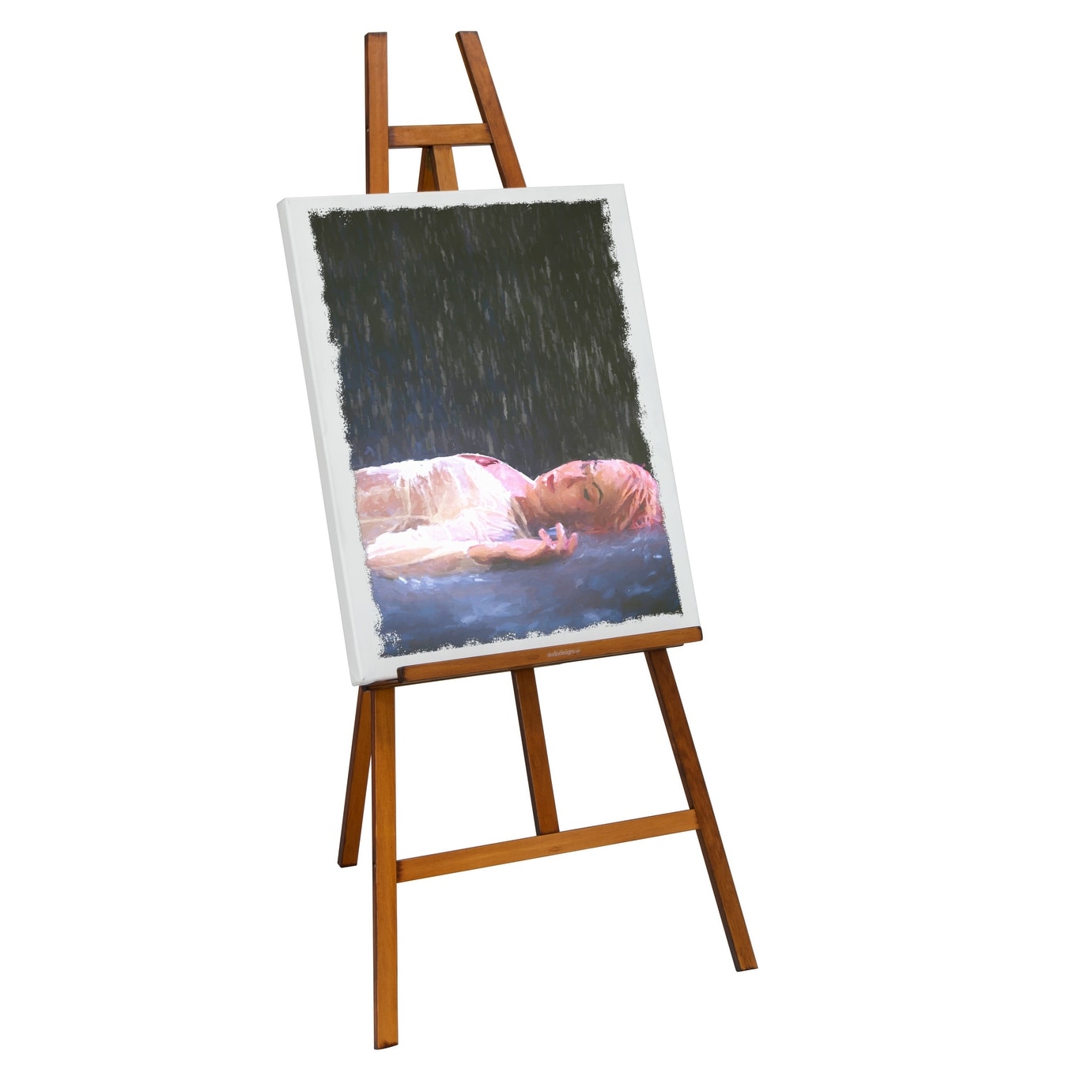 Heavy-Duty Metal, Museum Display Art Tripod Easel for Large Canvases (68  H) - Black
