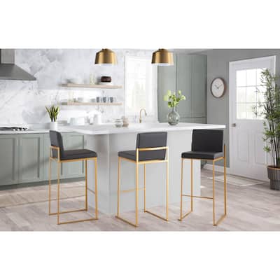 Silver Orchid Forrest 30" High Back Bar Stool (Set of 3)